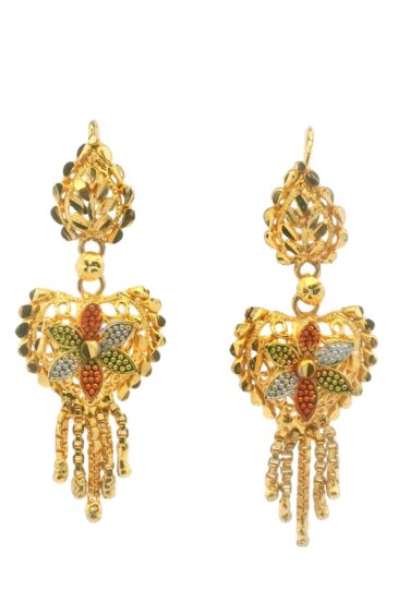 Gehna Jaipur Elegant Gold Floral Earrings  For Girls & Women FE-1276