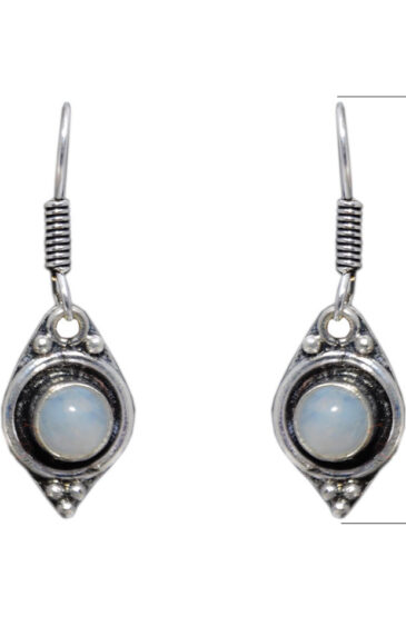 Gehna Jaipur White Moonstone Earrings In German Silver  For Girls & Women GE01-1278