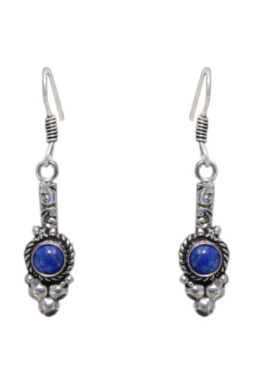 Gehna Jaipur Lapis Lazuli Color Stone Earrings In German Silver  For Girls & Women GE01-1279