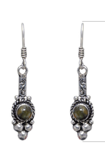 Gehna Jaipur Labradorite Color Stone Studded Earrings In German Silver  For Girls & Women GE01-1280