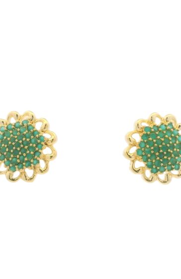 Gehna Jaipur Elegant Emerald Green Floral Earrings  For Girls & Women FE-1281