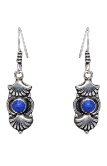 Gehna Jaipur Dumortierite Color Stone Studded Earrings In German Silver  For Girls & Women GE01-1283