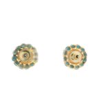 Gehna Jaipur Elegant Blue Sapphire Color Stone Studded Floral Earrings  For Girls & Women FE-1283 - Image 3