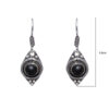 Gehna Jaipur Black Spinel Color Stone Earrings In German Silver  For Girls & Women GE01-1284 - Image 3
