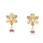 Gehna Jaipur Elegant Floral Earrings With Stones Girls & Women For Girls & Women FE-1287