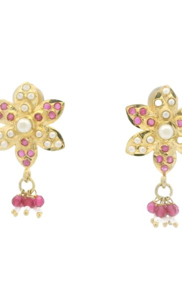 Gehna Jaipur Elegant Floral Earrings With Stones Girls & Women For Girls & Women FE-1287