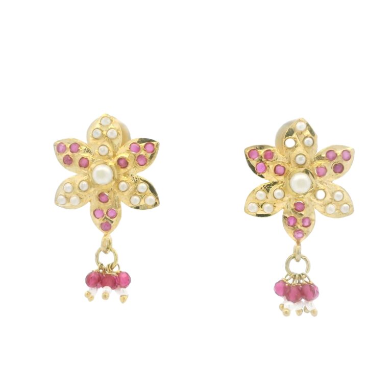 Gehna Jaipur Elegant Floral Earrings With Stones Girls & Women For Girls & Women FE-1287