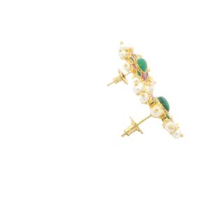 Gehna Jaipur Emerald Ruby & Pearl Studded Colorful Starburst Earrings  For Girls & Women FE-1290 - Image 3