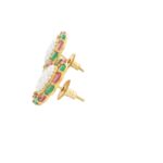 Gehna Jaipur Vibrant Pearl Emerald Ruby Stone Earrings  For Girls & Women FE-1292 - Image 5