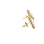 Gehna Jaipur Vibrant Pearl Emerald Ruby Stone Earrings  For Girls & Women FE-1292 - Image 3