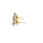 Gehna Jaipur Multicolor Stone Studded Elegant Floral Stud Earrings  For Girls & Women FE-1293 - Image 3