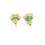 Gehna Jaipur Elegant Emerald Green Color Stone Studded Floral Earrings  For Girls & Women FE-1294 - Image 4