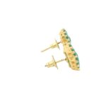 Gehna Jaipur Elegant Emerald Green Color Stone Studded Floral Earrings  For Girls & Women FE-1294 - Image 3
