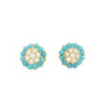 Gehna Jaipur Pearl And Elegant Turquoise Stone Studded Earrings  For Girls & Women FE-1295