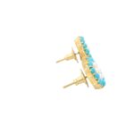 Gehna Jaipur Pearl And Elegant Turquoise Stone Studded Earrings  For Girls & Women FE-1295 - Image 2