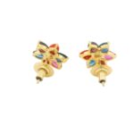 Gehna Jaipur Pearl And Multicolor Stone Studded Earrings  For Girls & Women FE-1296 - Image 3