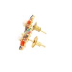 Gehna Jaipur Pearl And Multicolor Stone Studded Earrings  For Girls & Women FE-1297 - Image 5