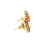 Gehna Jaipur Pearl And Multicolor Stone Studded Earrings  For Girls & Women FE-1297 - Image 3
