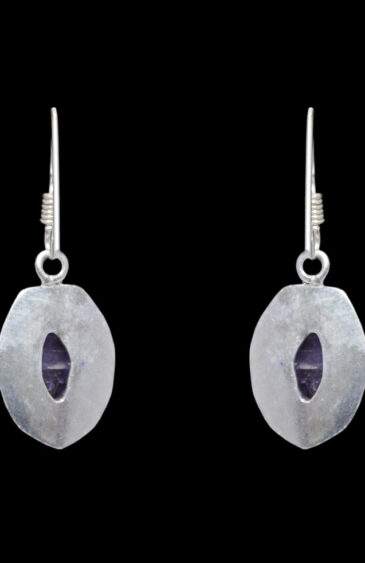 Gehna Jaipur Amethyst Color Stone Earrings In German Silver  For Girls & Women GE01-1301