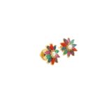 Gehna Jaipur Pearl And Multicolor Stone Studded Earrings For Girls & Women FE-1303 - Image 5