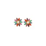 Gehna Jaipur Pearl And Multicolor Stone Studded Earrings For Girls & Women FE-1303