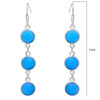 Gehna Jaipur Blue Color Quartz Stone Earrings In German Silver  For Girls & Women GE01-1303 - Image 3