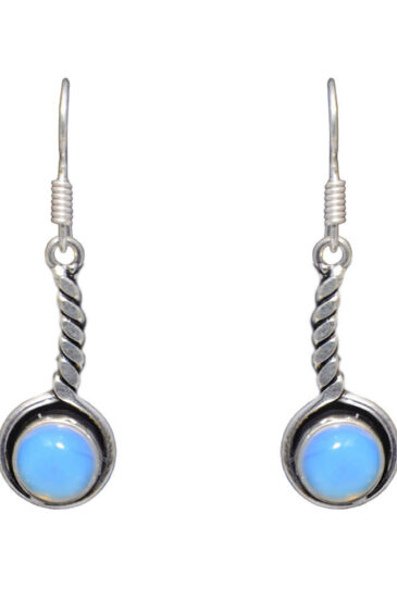 Gehna Jaipur Blue Chalcedony Color Stone Earrings In German Silver  For Girls & Women GE01-1304