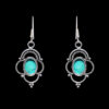 Gehna Jaipur Blue Turquoise Color Stone Earrings In German Silver  For Girls & Women GE01-1305 - Image 4