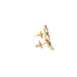 Gehna Jaipur Pearl, Tourmaline, Emerald Stone Studded Earrings For Girls & Women FE-1305 - Image 4