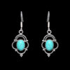 Gehna Jaipur Blue Turquoise Color Stone Earrings In German Silver  For Girls & Women GE01-1305 - Image 3