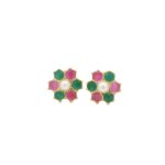 Gehna Jaipur Pearl, Tourmaline, Emerald Stone Studded Earrings  For Girls & Women FE-1307