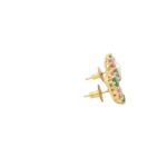 Gehna Jaipur Pearl, Tourmaline, Emerald Stone Studded Earrings  For Girls & Women FE-1307 - Image 3