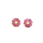 Gehna Jaipur Pearl And Tourmaline Stone Studded Earrings  For Girls & Women FE-1310