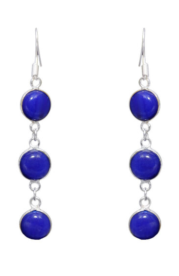 Gehna Jaipur Dumortierite Color Stone Earrings In German Silver  For Girls & Women GE01-1310