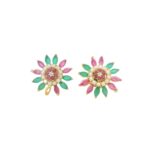 Gehna Jaipur Pearl, Tourmaline, Emerald Stone Studded Earrings  For Girls & Women FE-1311
