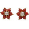 Gehna Jaipur Pearl And Red Jasper Stone Studded Earrings  For Girls & Women FE-1312