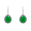 Gehna Jaipur Green Jade Color Stone Earrings In German Silver  For Girls & Women GE01-1312