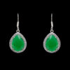 Gehna Jaipur Green Jade Color Stone Earrings In German Silver  For Girls & Women GE01-1312 - Image 4