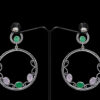 Gehna Jaipur Rose Quartz & Green Jade Color Stone Earrings  For Girls & Women GE01-1313 - Image 5