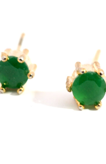 Gehna Jaipur Green Color Emerald Stone Studded Earrings  For Girls & Women FE-1326