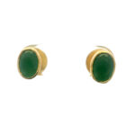 Gehna Jaipur Natural Emerald Stone Studded Earrings  For Girls & Women FE-1328