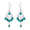 Gehna Jaipur Green Jade Color Stone Earrings In German Silver  For Girls & Women GE01-1328