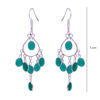 Gehna Jaipur Green Jade Color Stone Earrings In German Silver  For Girls & Women GE01-1328 - Image 3