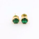 Gehna Jaipur Natural Emerald Stone Studded Earrings  For Girls & Women FE-1331