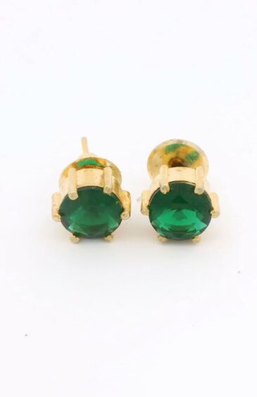 Gehna Jaipur Natural Emerald Stone Studded Earrings  For Girls & Women FE-1331