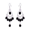 Gehna Jaipur Black Spinel Color Stone Earrings In German Silver  For Girls & Women GE01-1331