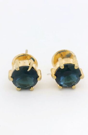 Gehna Jaipur Elegant Blue Sapphire Color Stone Studded Earrings For Girls & Women FE-1332