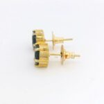 Gehna Jaipur Elegant Blue Sapphire Color Stone Studded Earrings For Girls & Women FE-1332 - Image 4