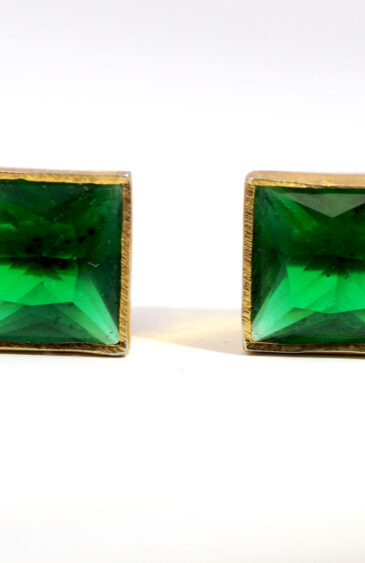 Gehna Jaipur Natural Green Emerald Stone Studded Earrings  For Girls & Women FE-1334