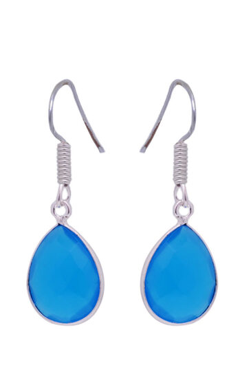 Gehna Jaipur Natural Chalcedony Color Stone Earrings In German Silver  For Girls & Women GE01-1334